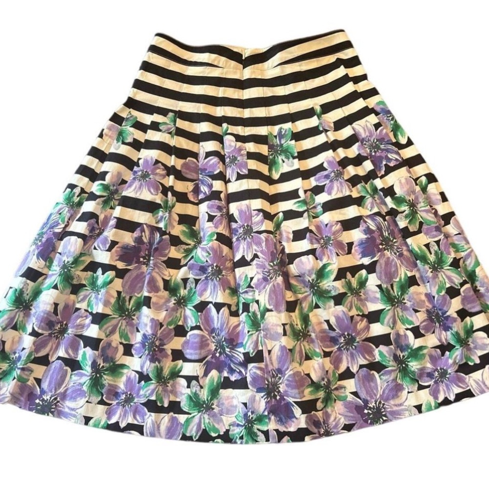 Talbots Floral Striped Women's pleated accordion style Skirt - Picture 3 of 8